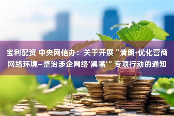 宝利配资 中央网信办：关于开展“清朗·优化营商网络环境—整治涉企网络‘黑嘴’”专项行动的通知